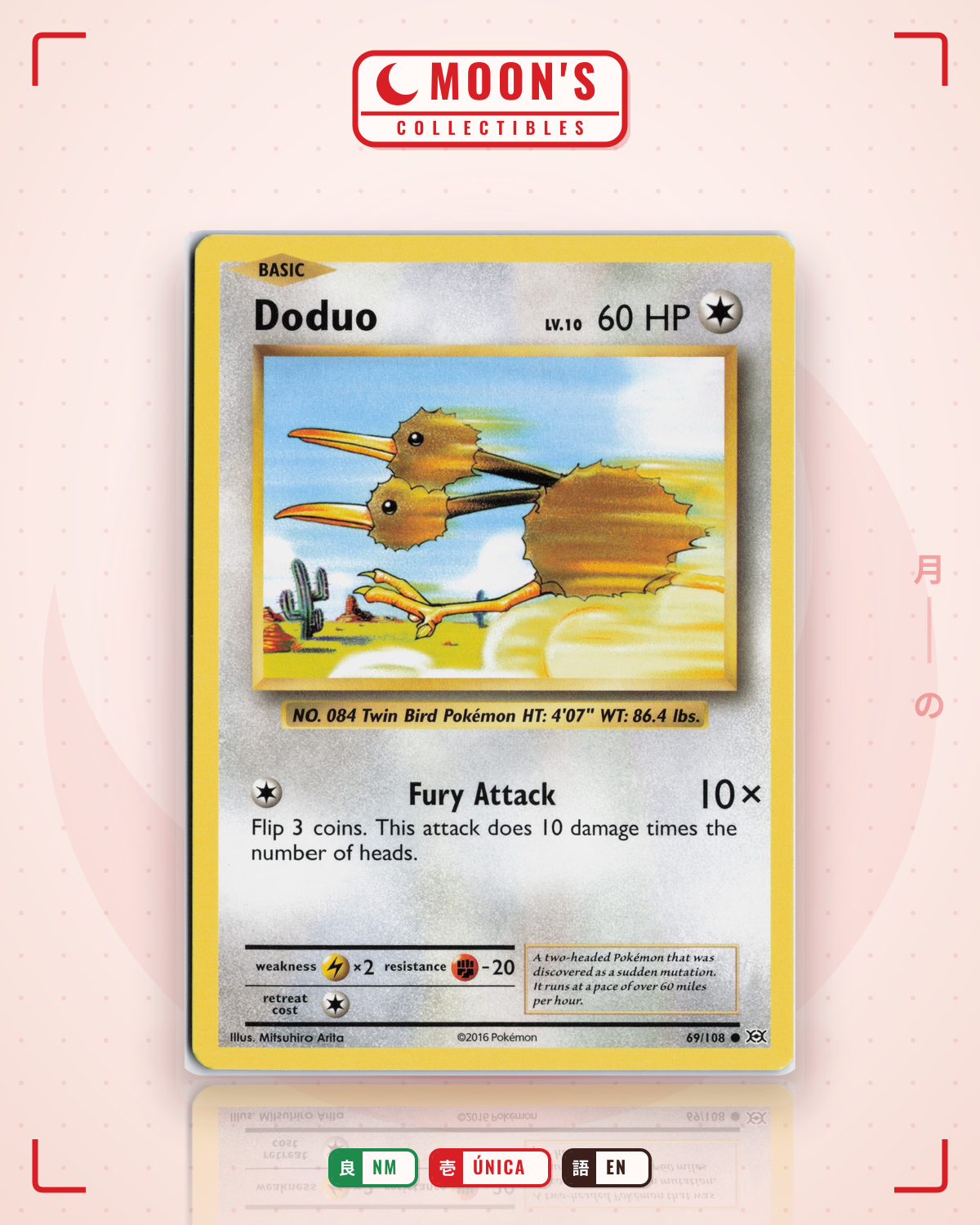 Carta Pokémon Doduo · Evolutions #69/108 (NM) — pieza única en Moon's Collectibles México