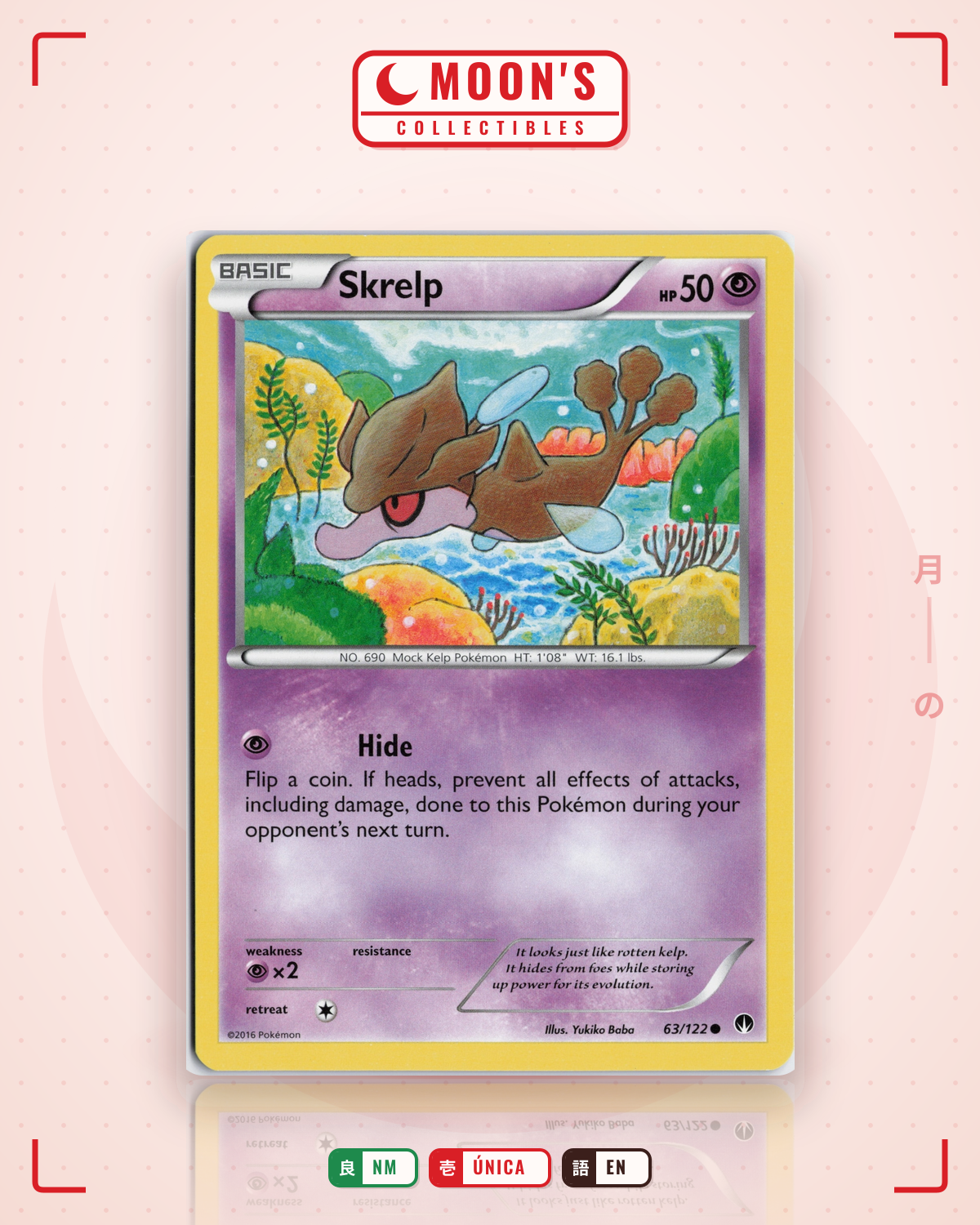 Carta Pokémon Skrelp · BREAKpoint #63/122 (NM) — pieza única en Moon's Collectibles México