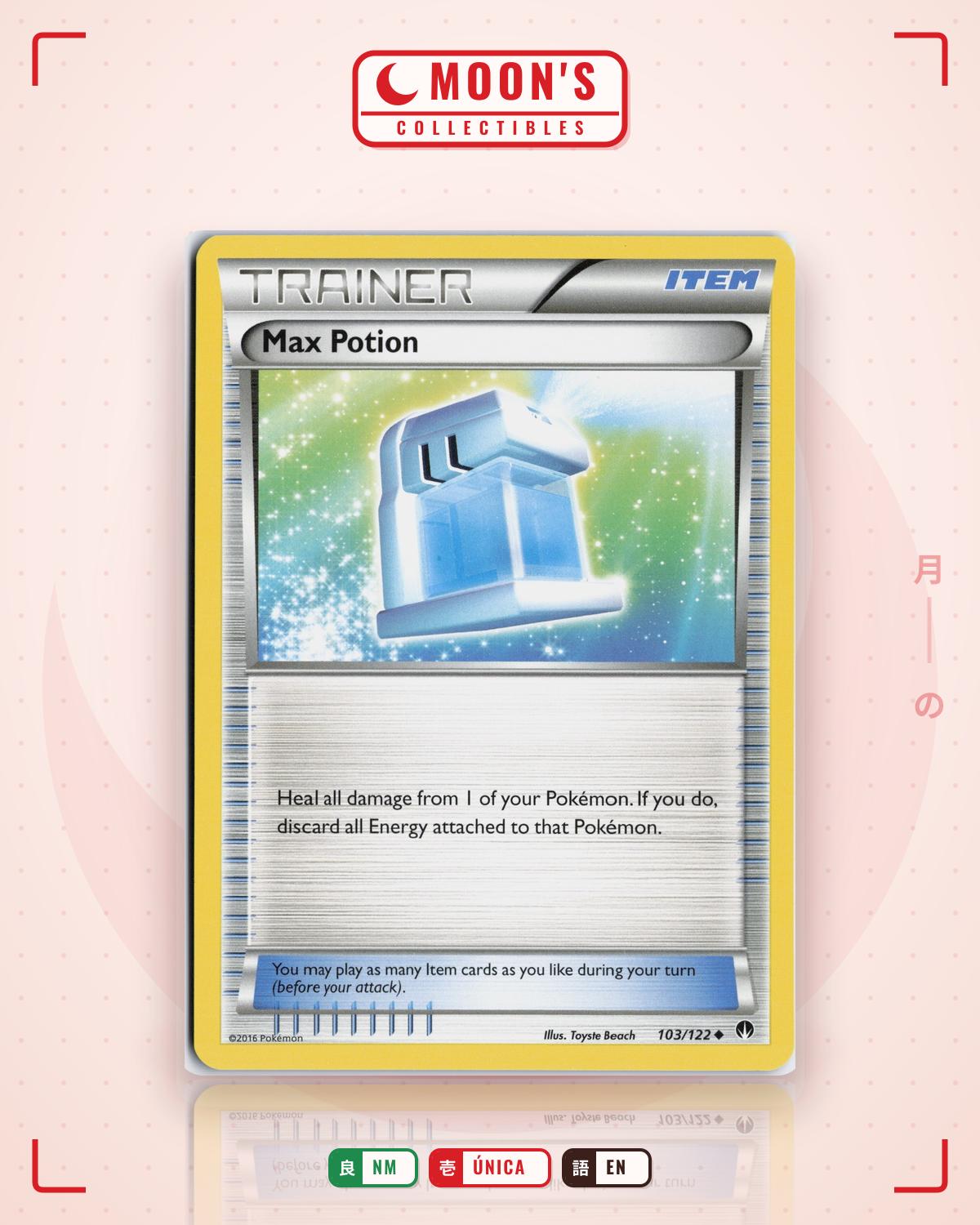 Carta Pokémon Max Potion · BREAKpoint #103/122 (NM) — pieza única en Moon's Collectibles México