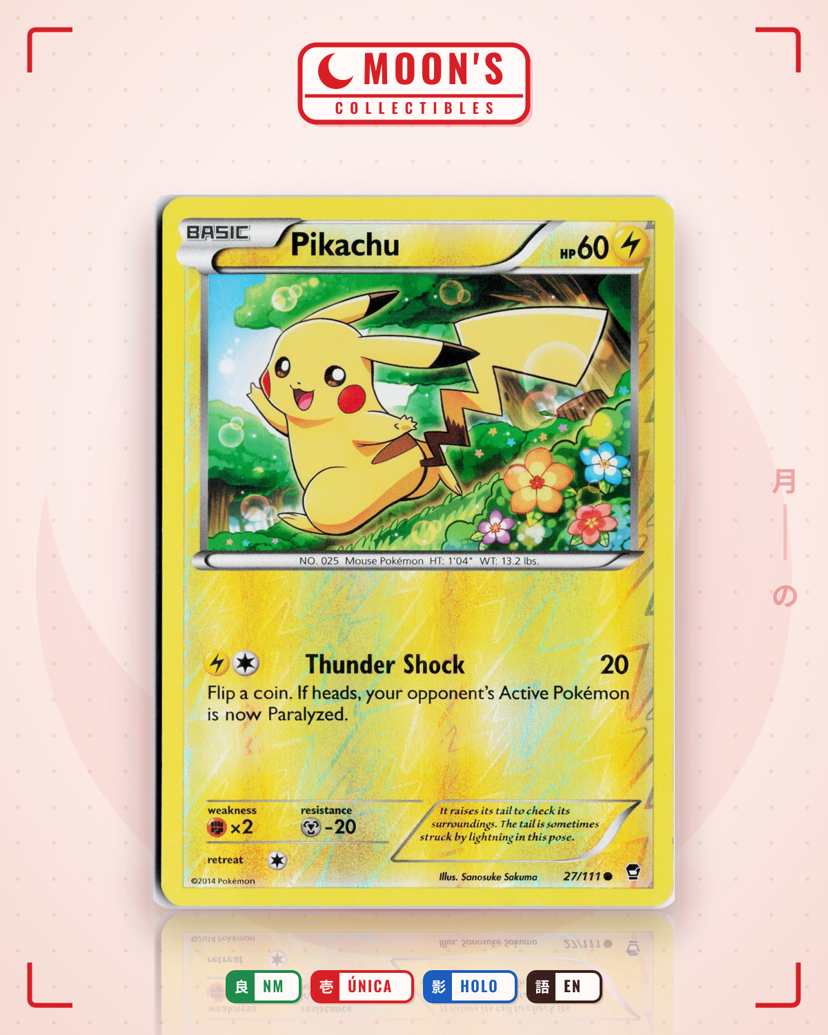 Carta Pokémon Pikachu · Furious Fists #27/111 (NM) — pieza única en Moon's Collectibles México