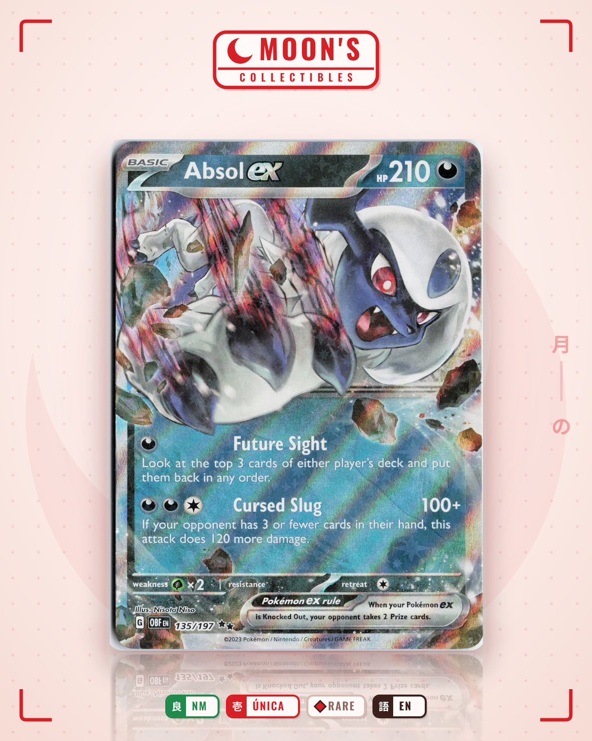 Carta Pokémon absol ex · obsidian flames #135/|97 (NM) — pieza única en Moon's Collectibles México