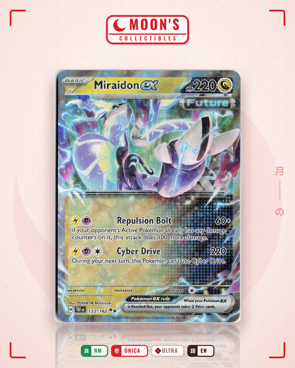 Carta Pokémon Miraidon ex · Temporal Forces #122/162 (NM) — pieza única en Moon's Collectibles México