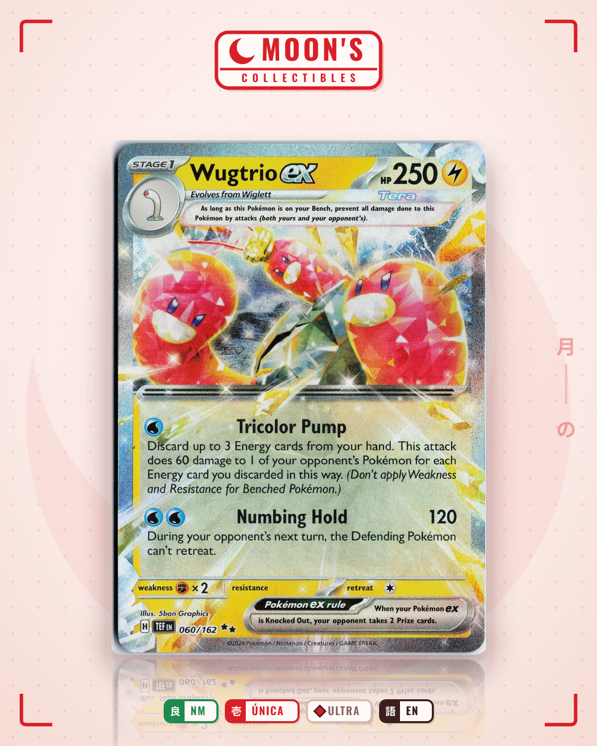 Carta Pokémon Wugtrio ex · Temporal Forces #060/162 (NM) — pieza única en Moon's Collectibles México
