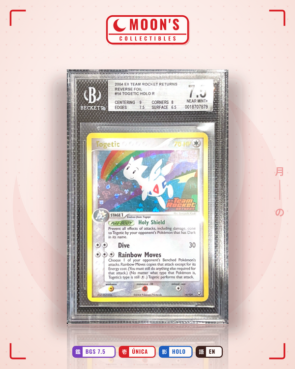 Carta Pokémon Togetic · Team Rocket Returns #14/109 (BGS 7.5) — pieza única en Moon's Collectibles México