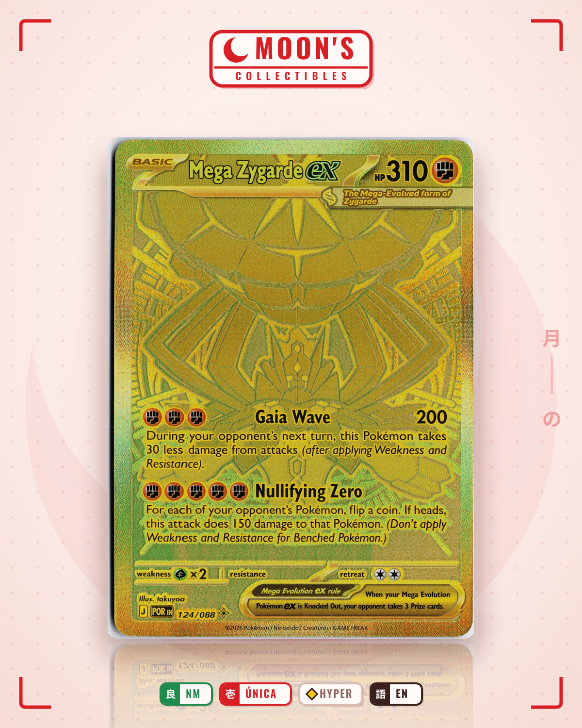 Carta Pokémon Mega Zygarde ex · Perfect Order #124/088 (NM) — pieza única en Moon's Collectibles México
