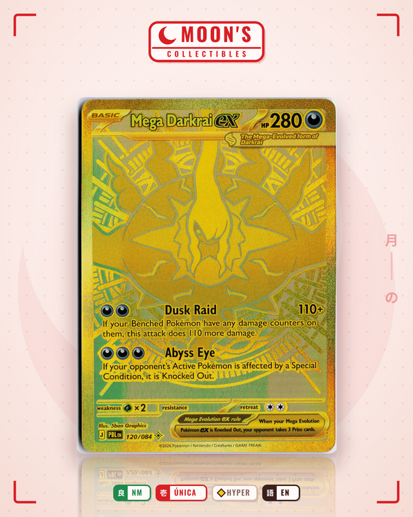 Carta Pokémon Mega Darkrai ex · Pitch Black #120/084 (NM) — pieza única en Moon's Collectibles México