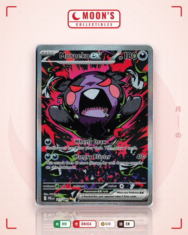 Carta Pokémon Morpeko ex · Pitch Black #117/084 (NM) — pieza única en Moon's Collectibles México