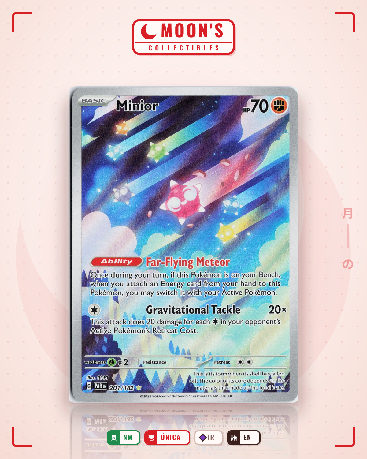 Carta Pokémon Minior · Paradox Rift #201/182 (NM) — pieza única en Moon's Collectibles México