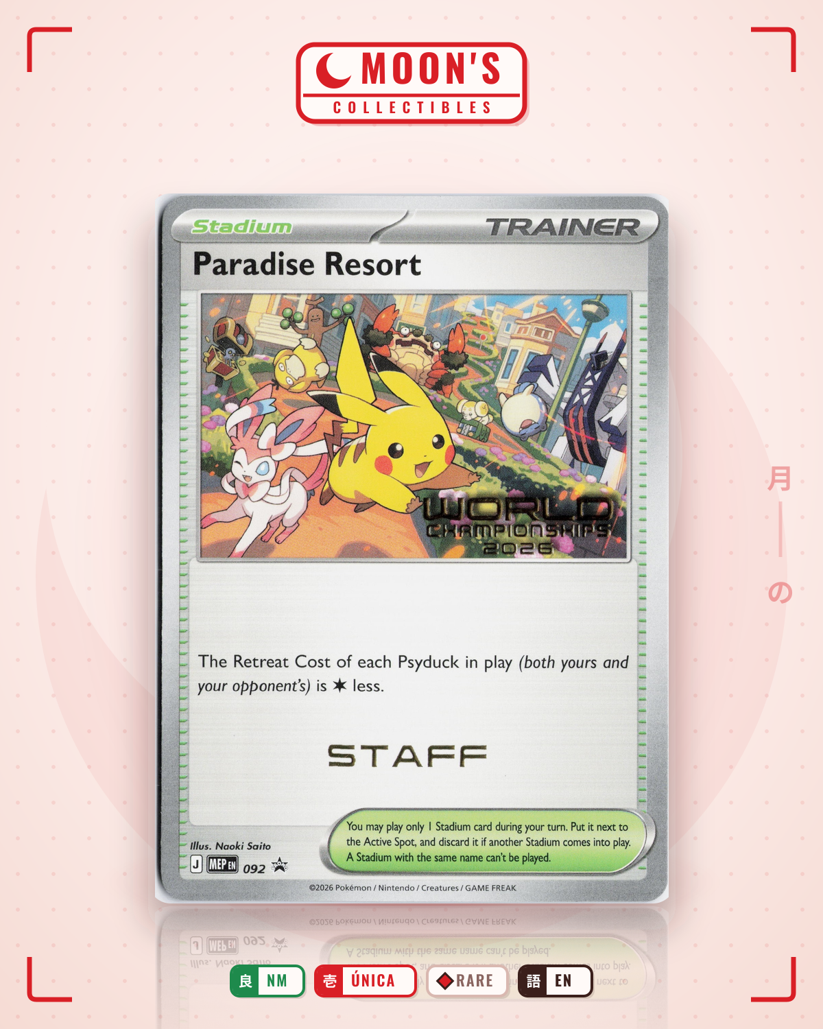 Carta Pokémon Paradise Resort · Mega Evolution Black Star Promos #092 (NM) — pieza única en Moon's Collectibles México
