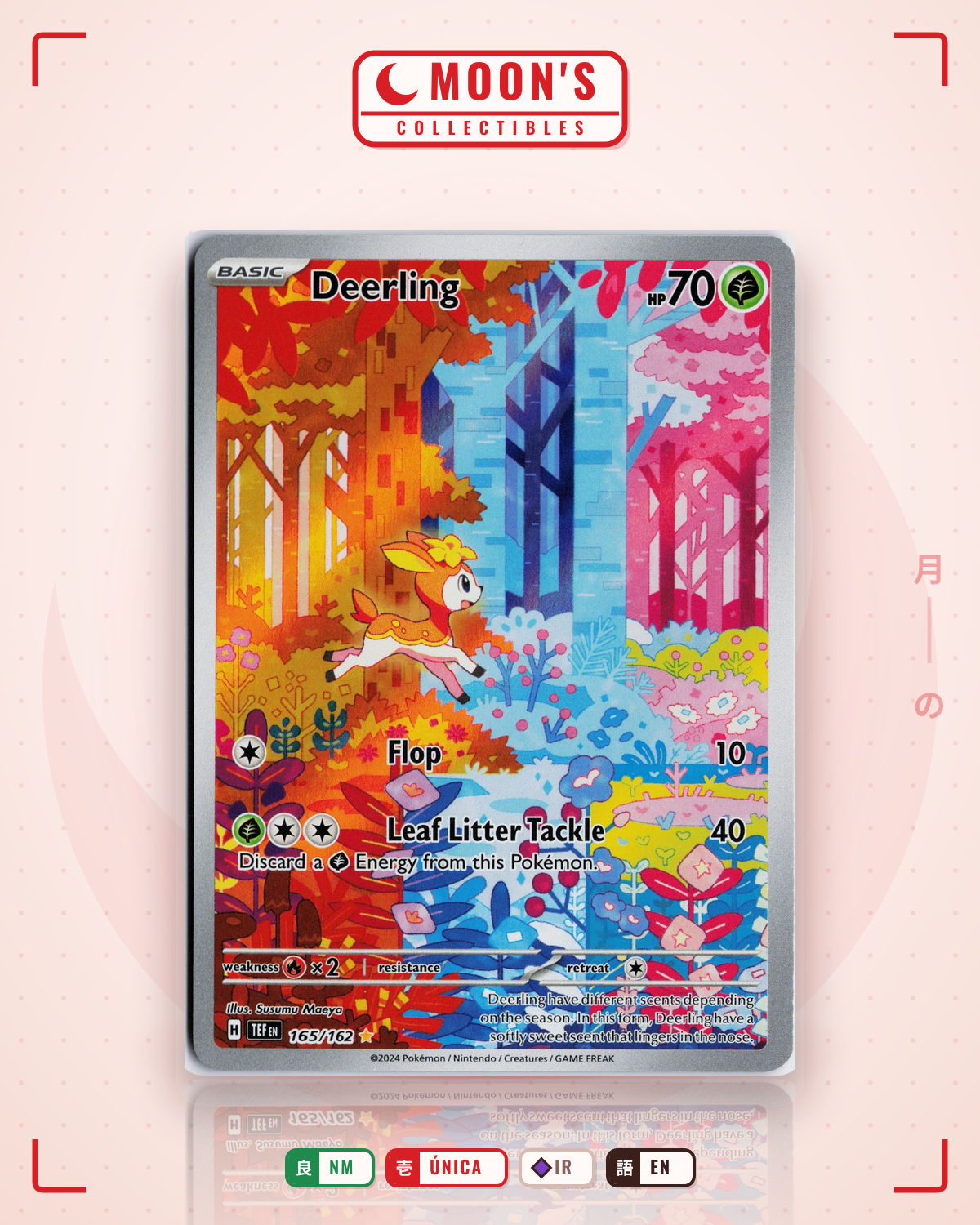 Carta Pokémon Deerling · Temporal Forces #165/162 (NM) — pieza única en Moon's Collectibles México