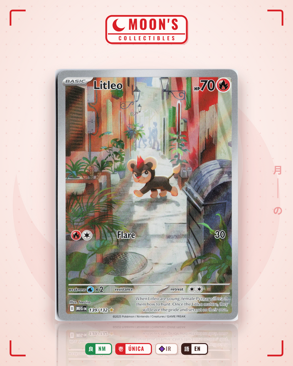 Carta Pokémon Litleo · Mega Evolution #139/132 (NM) — pieza única en Moon's Collectibles México