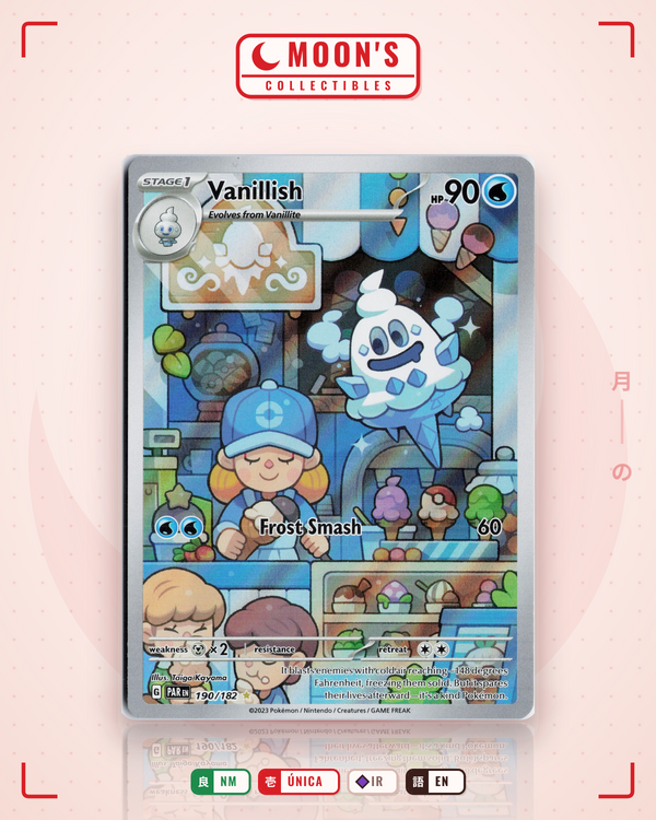 Carta Pokémon Vanillish · Paradox Rift #190/182 (NM) — pieza única en Moon's Collectibles México