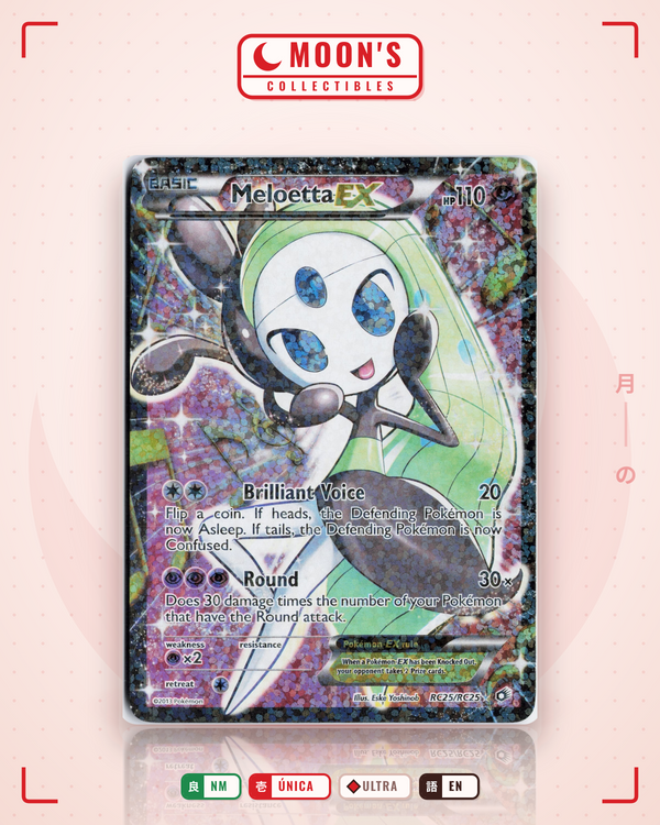 Carta Pokémon Meloetta-EX · Legendary Treasures #RC25/RC25 (NM) — pieza única en Moon's Collectibles México