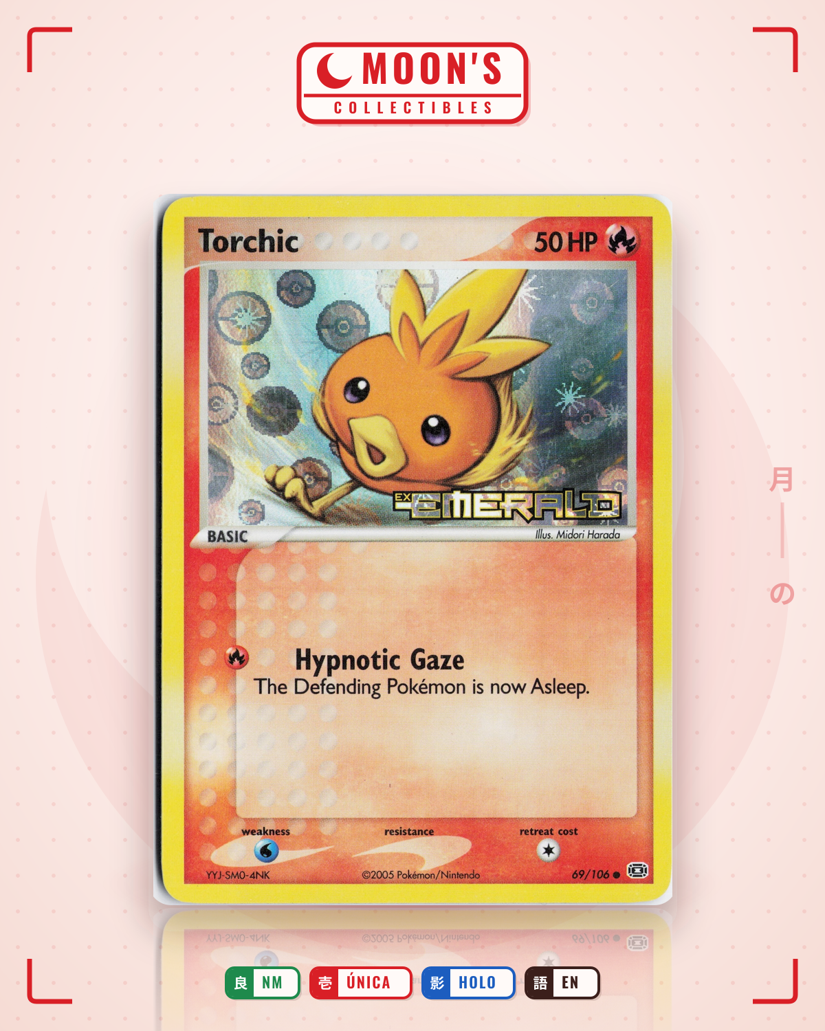 Carta Pokémon Torchic · Emerald #69/106 (NM) — pieza única en Moon's Collectibles México