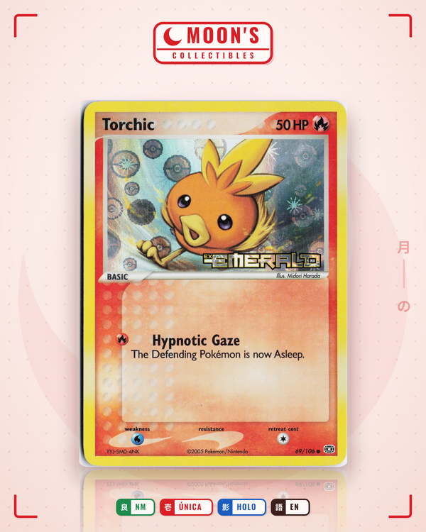Carta Pokémon Torchic · Emerald #69/106 (NM) — pieza única en Moon's Collectibles México
