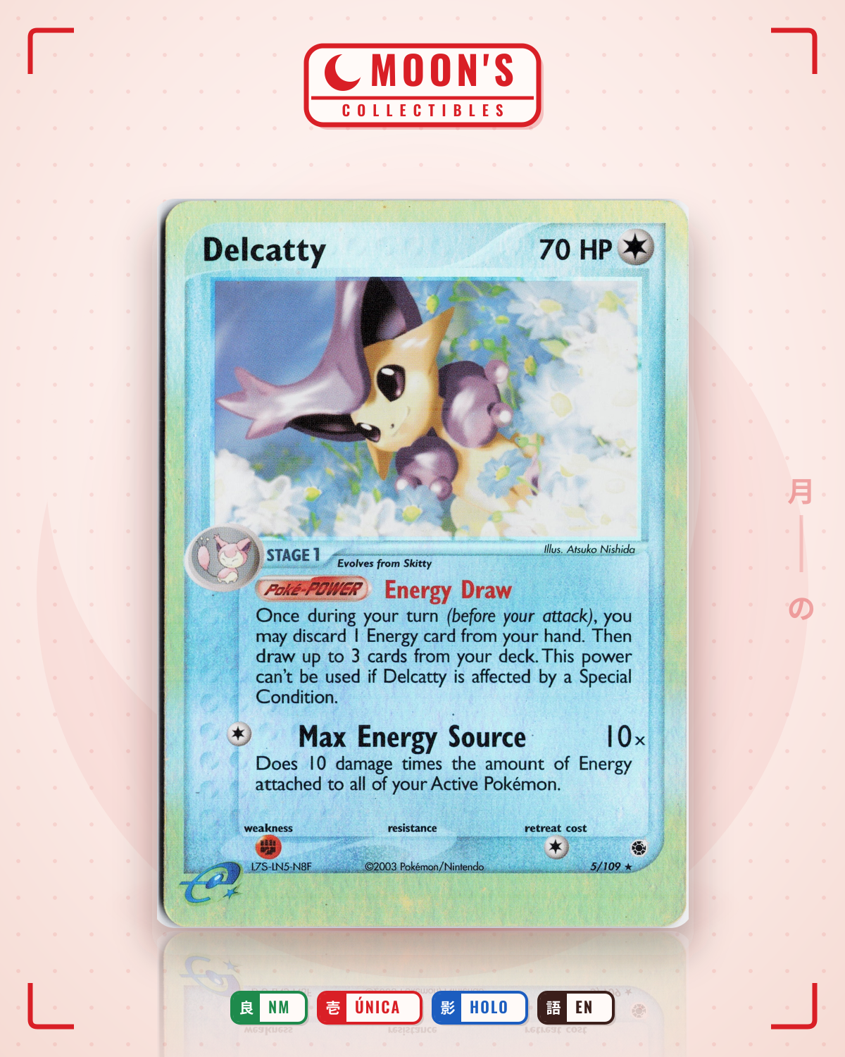 Carta Pokémon Delcatty · Ruby & Sapphire #5/109 (NM) — pieza única en Moon's Collectibles México