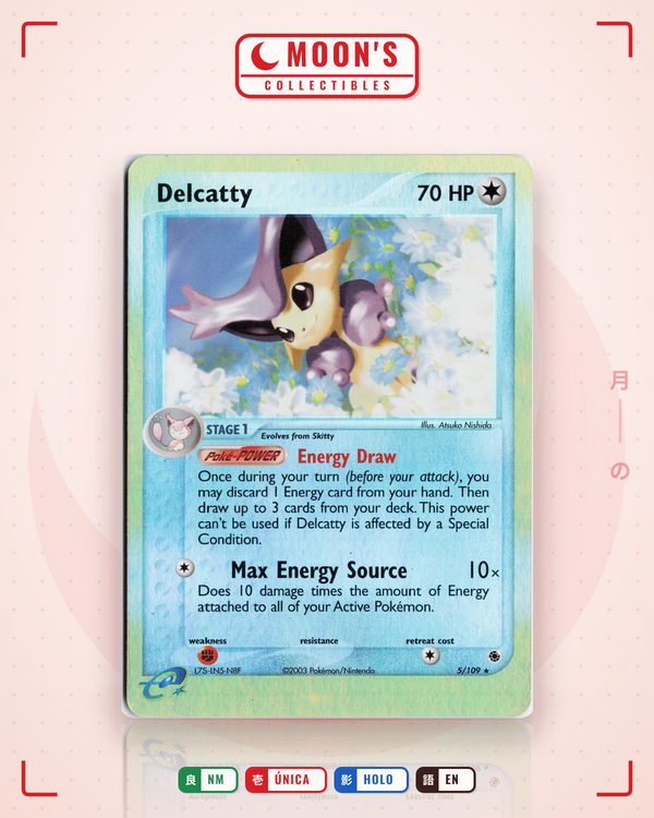 Carta Pokémon Delcatty · Ruby & Sapphire #5/109 (NM) — pieza única en Moon's Collectibles México