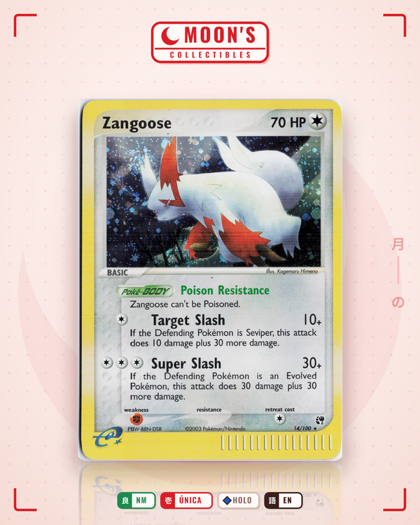 Carta Pokémon Zangoose · Sandstorm #14/100 (NM) — pieza única en Moon's Collectibles México