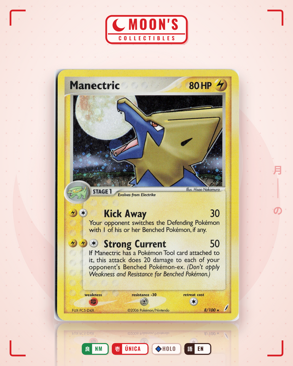 Carta Pokémon Manectric · Crystal Guardians #8/100 (NM) — pieza única en Moon's Collectibles México