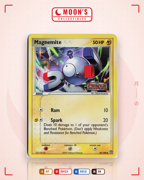 Carta Pokémon Magnemite · Power Keepers #54/108 (MP) — pieza única en Moon's Collectibles México