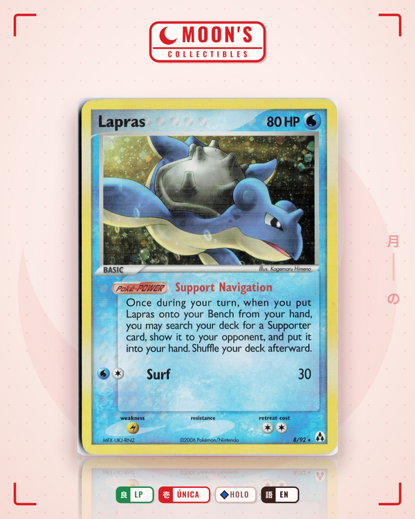 Carta Pokémon Lapras · Legend Maker #8/92 (LP) — pieza única en Moon's Collectibles México