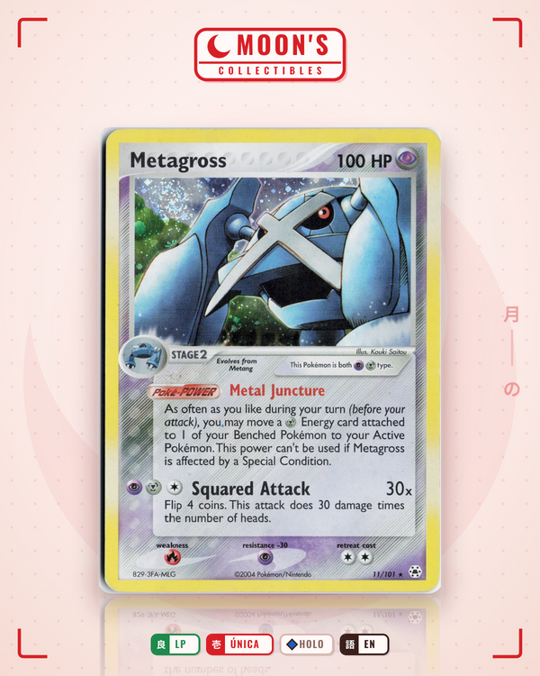 Carta Pokémon Metagross · Hidden Legends #11/101 (LP) — pieza única en Moon's Collectibles México