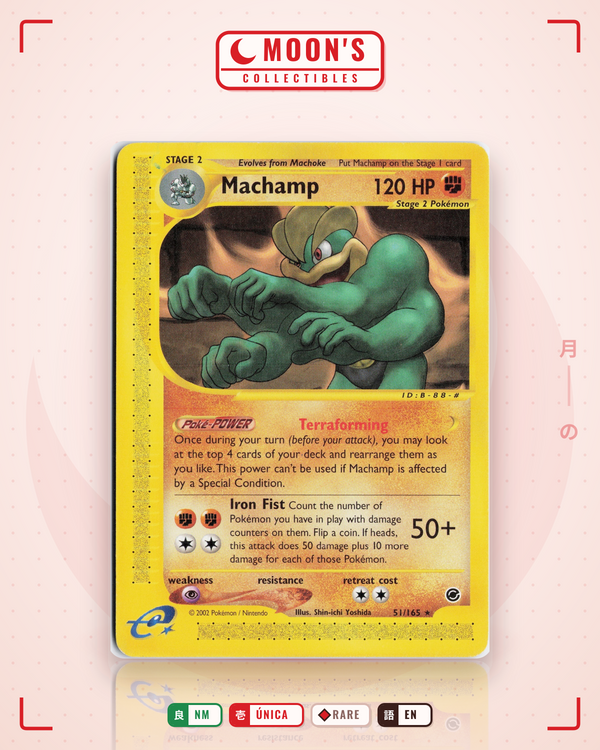 Carta Pokémon Machamp · Expedition Base Set #51/165 (NM) — pieza única en Moon's Collectibles México