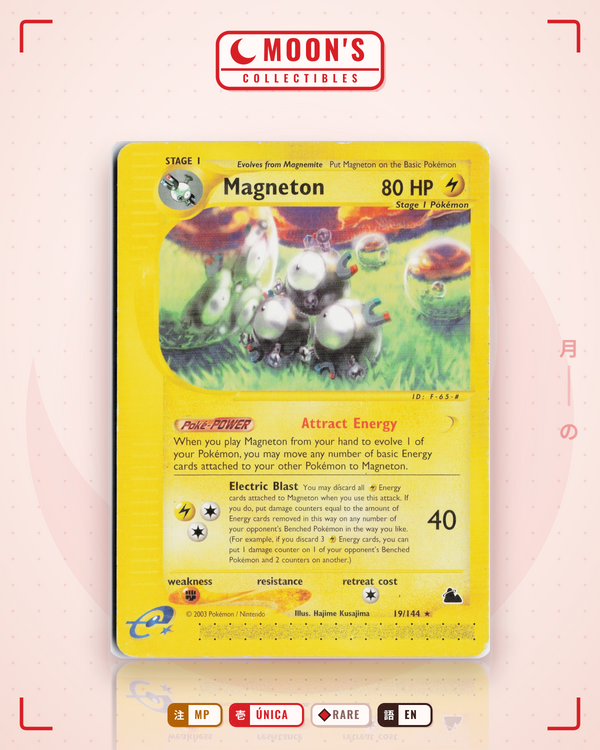 Carta Pokémon Magneton · Skyridge #19/144 (MP) — pieza única en Moon's Collectibles México