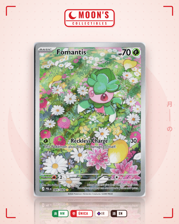 Carta Pokémon Fomantis · Pitch Black #085/084 (NM) — pieza única en Moon's Collectibles México