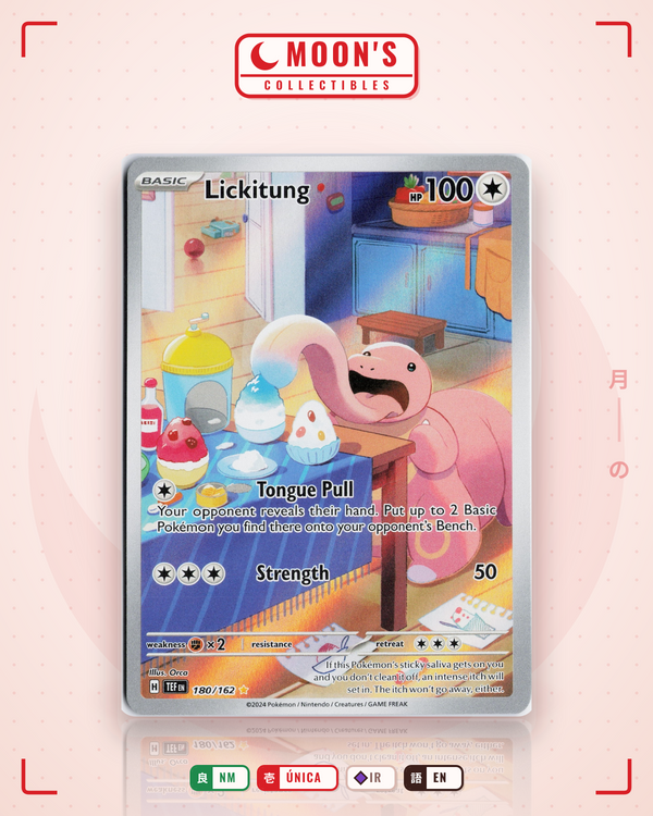 Carta Pokémon Lickitung · Temporal Forces #180/162 (NM) — pieza única en Moon's Collectibles México
