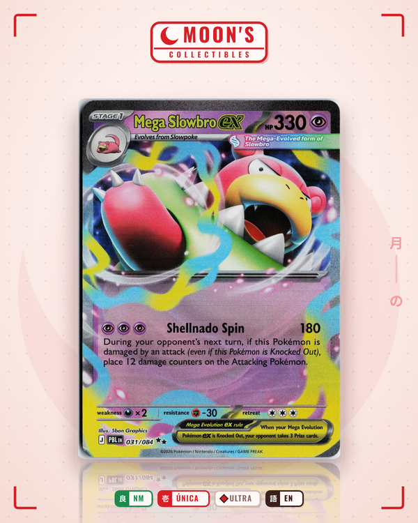 Carta Pokémon Mega Slowbro ex · Pitch Black #031/084 (NM) — pieza única en Moon's Collectibles México