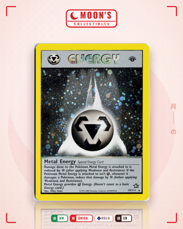 Carta Pokémon Metal Energy · Neo Genesis #19/111 (NM) — pieza única en Moon's Collectibles México