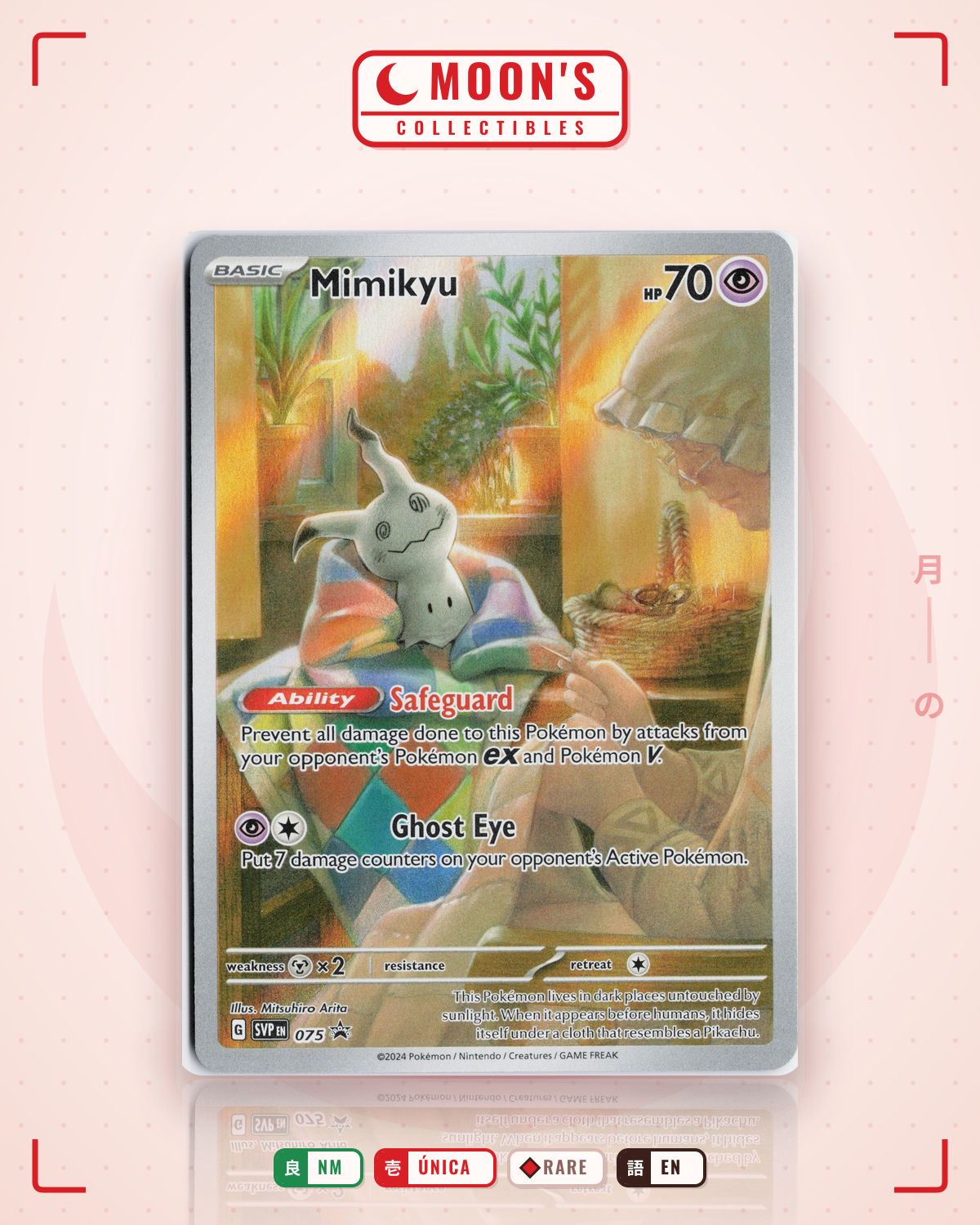 Carta Pokémon Mimikyu · Scarlet & Violet Black Star Promos #075 (NM) — pieza única en Moon's Collectibles México
