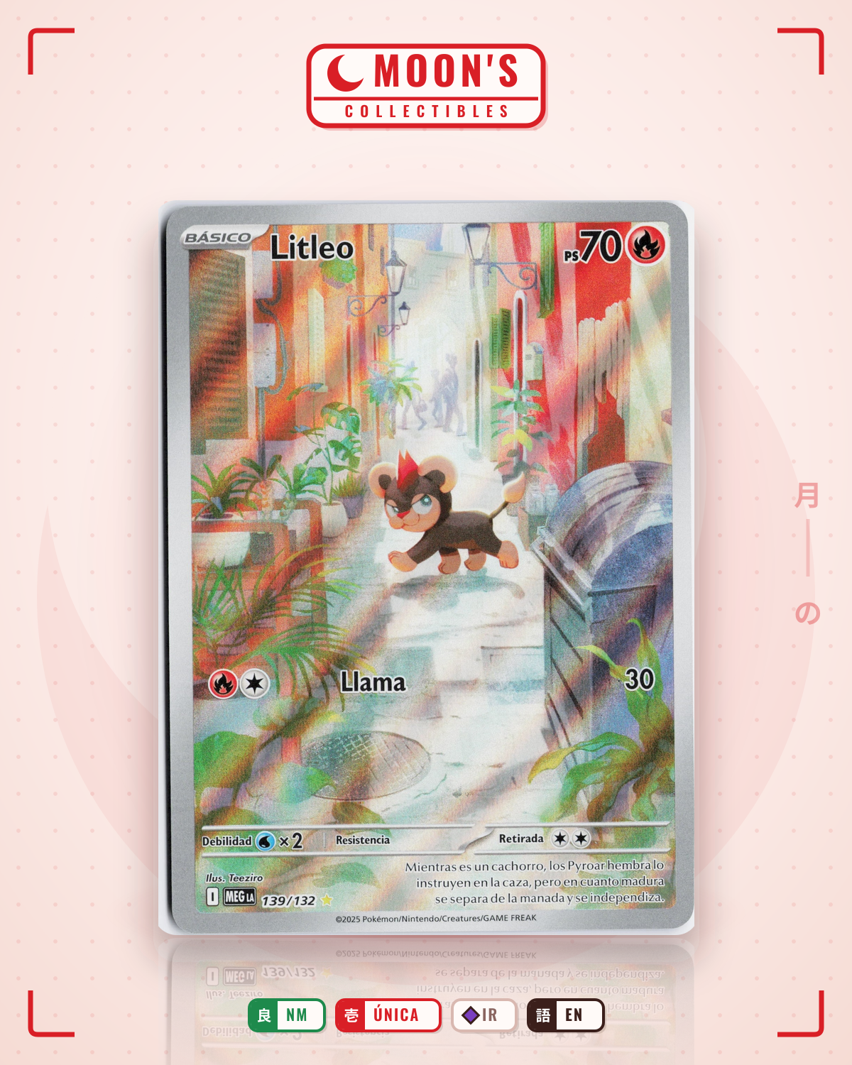 Carta Pokémon Litleo · Mega Evolution #139/132 (NM) — pieza única en Moon's Collectibles México