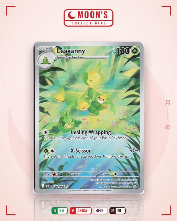 Carta Pokémon Leavanny · White Flare #089/086 (NM) — pieza única en Moon's Collectibles México