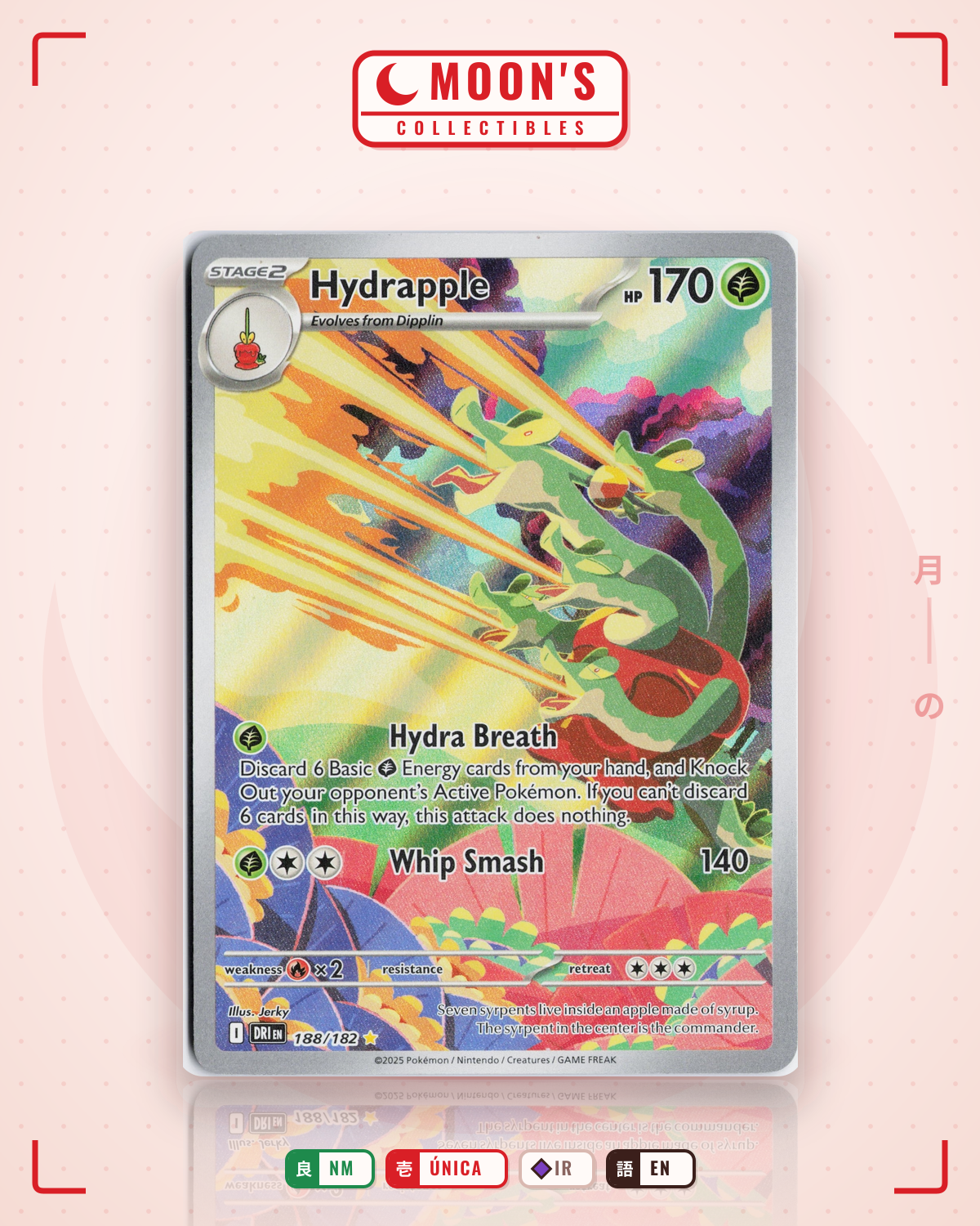 Carta Pokémon Hydrapple · Destined Rivals #188/182 (NM) — pieza única en Moon's Collectibles México