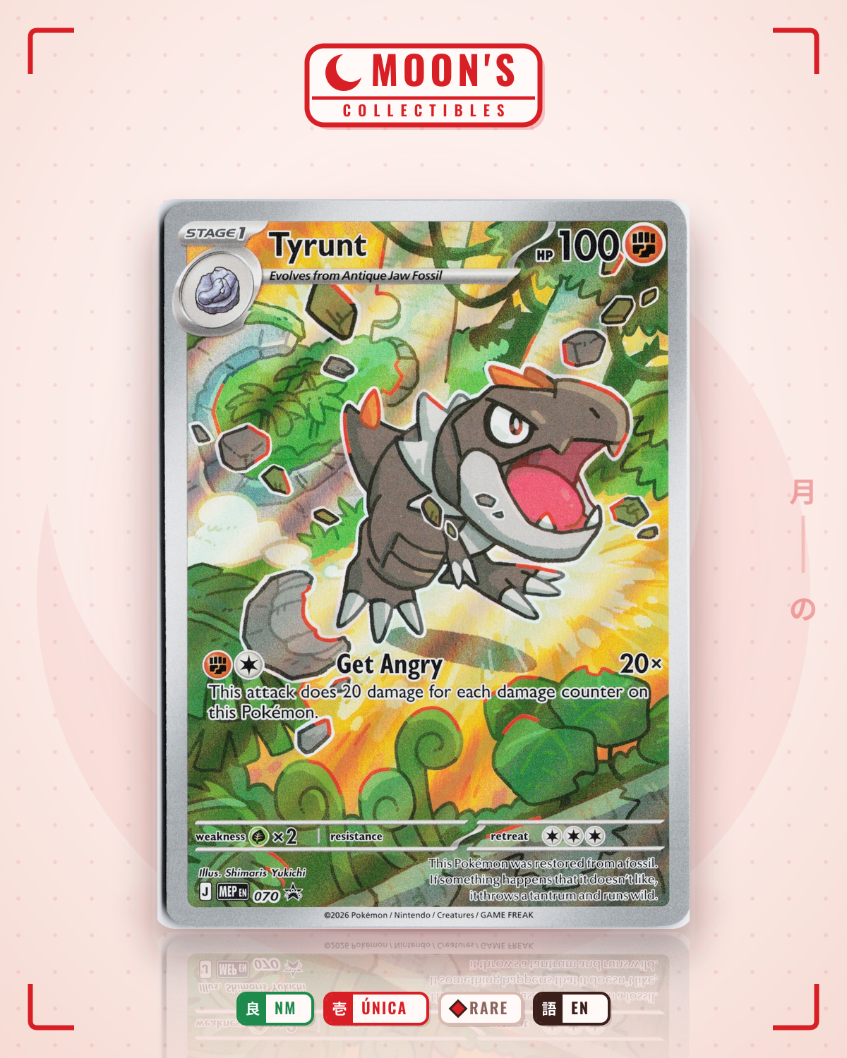 Carta Pokémon Tyrunt · Mega Evolution Black Star Promos #070 (NM) — pieza única en Moon's Collectibles México