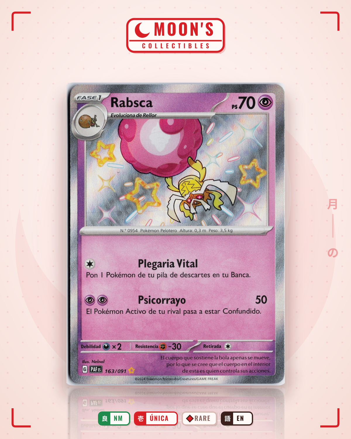 Carta Pokémon Rabsca · Paldean Fates #163/091 (NM) — pieza única en Moon's Collectibles México
