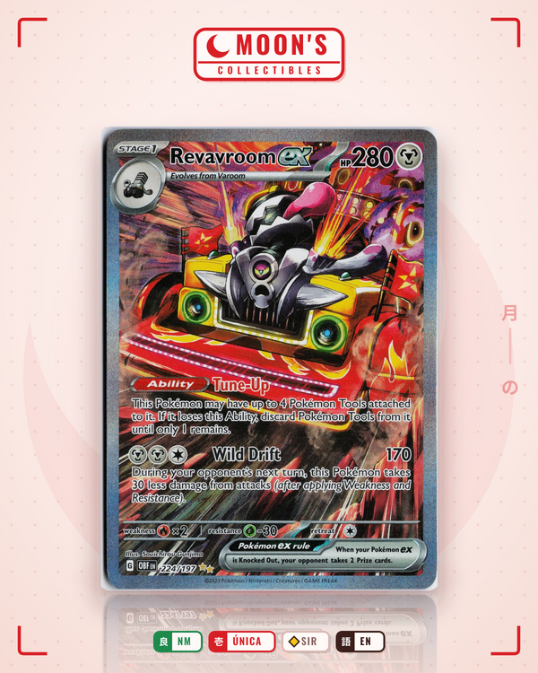 Carta Pokémon Revavroom ex · Obsidian Flames #224/197 (NM) — pieza única en Moon's Collectibles México