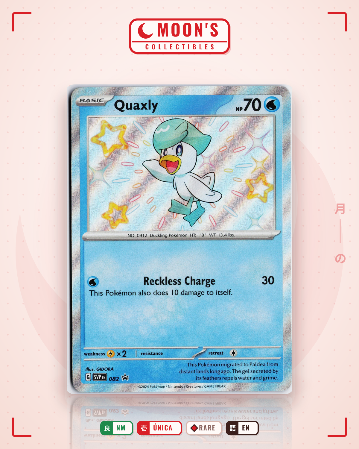 Carta Pokémon Quaxly · Scarlet & Violet Black Star Promos #082 (NM) — pieza única en Moon's Collectibles México