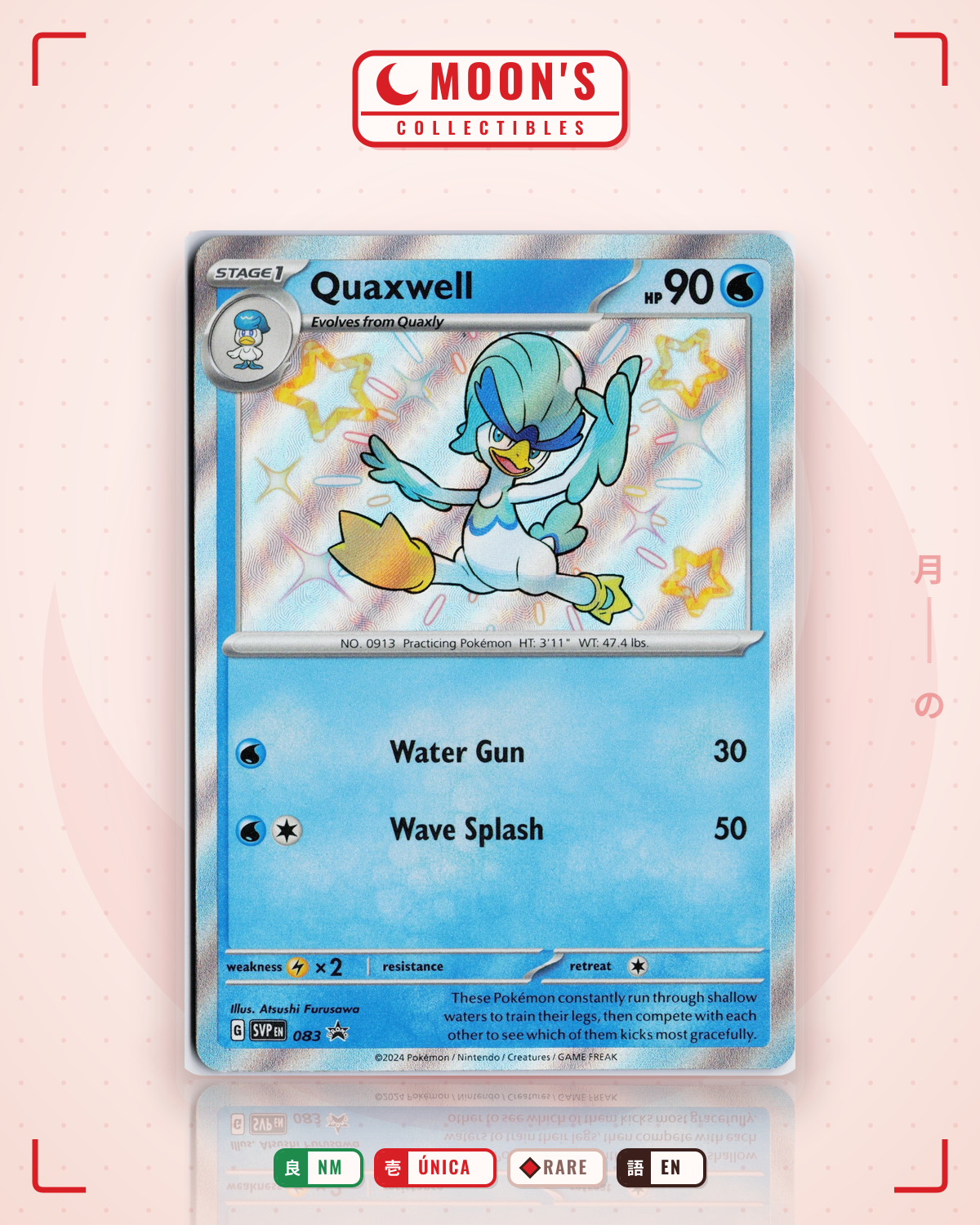 Carta Pokémon Quaxwell · Scarlet & Violet Black Star Promos #083 (NM) — pieza única en Moon's Collectibles México