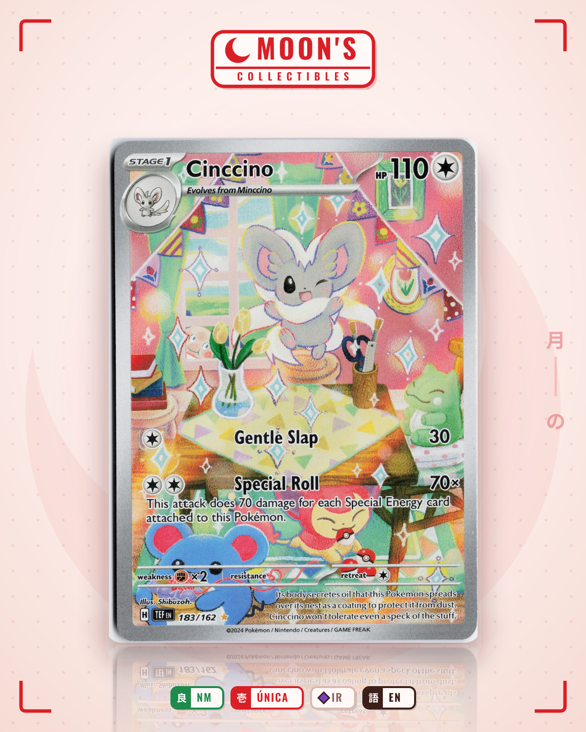 Carta Pokémon Cinccino · Temporal Forces #183/162 (NM) — pieza única en Moon's Collectibles México