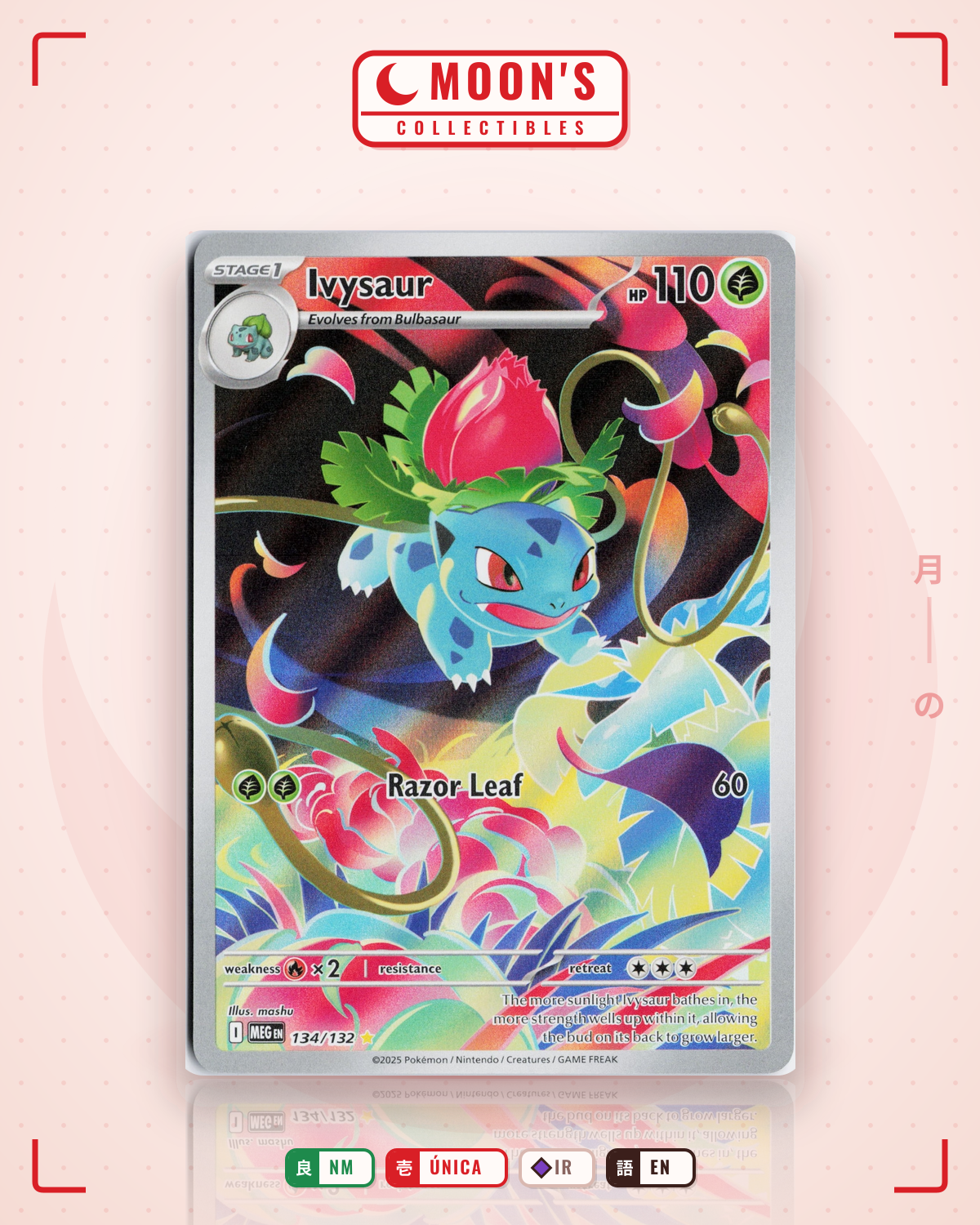 Carta Pokémon Ivysaur · Mega Evolution #134/132 (NM) — pieza única en Moon's Collectibles México