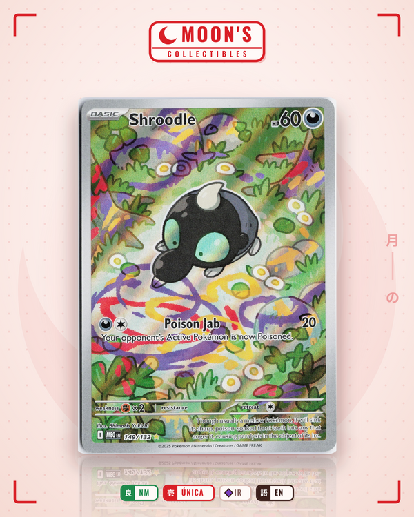 Carta Pokémon Shroodle · Mega Evolution #149/132 (NM) — pieza única en Moon's Collectibles México