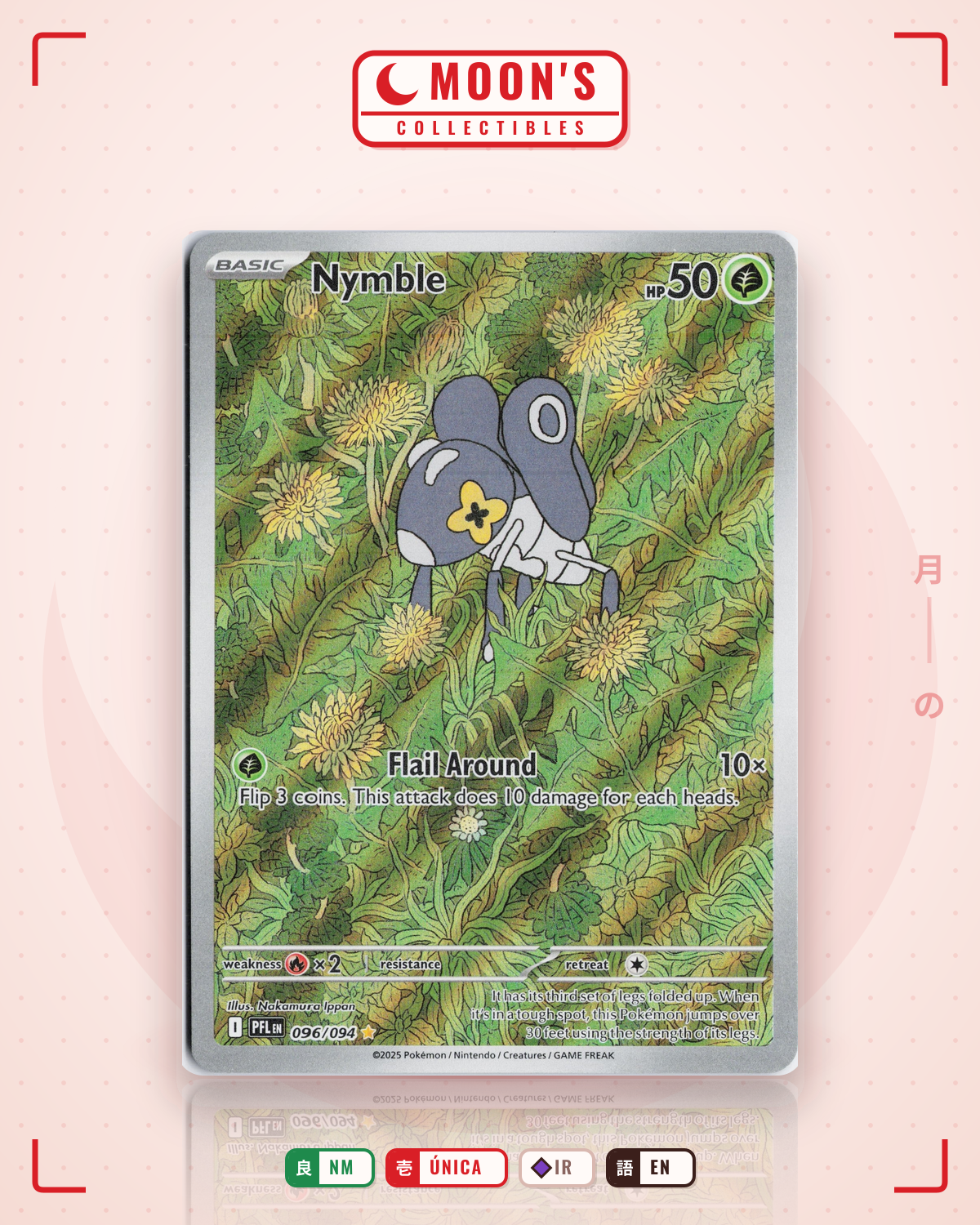 Carta Pokémon Nymble · Phantasmal Flames #096/094 (NM) — pieza única en Moon's Collectibles México