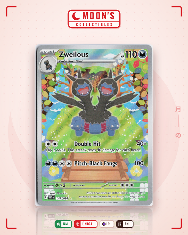 Carta Pokémon Zweilous · White Flare #147/086 (NM) — pieza única en Moon's Collectibles México