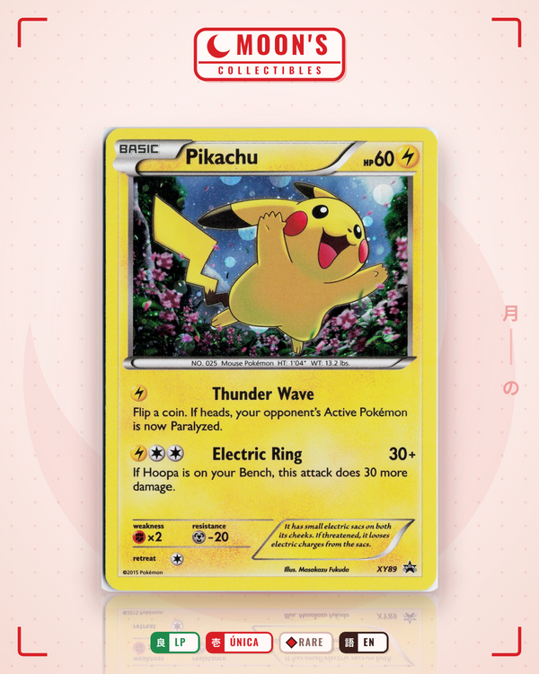 Carta Pokémon Pikachu · XY Black Star Promos #XY89 (LP) — pieza única en Moon's Collectibles México