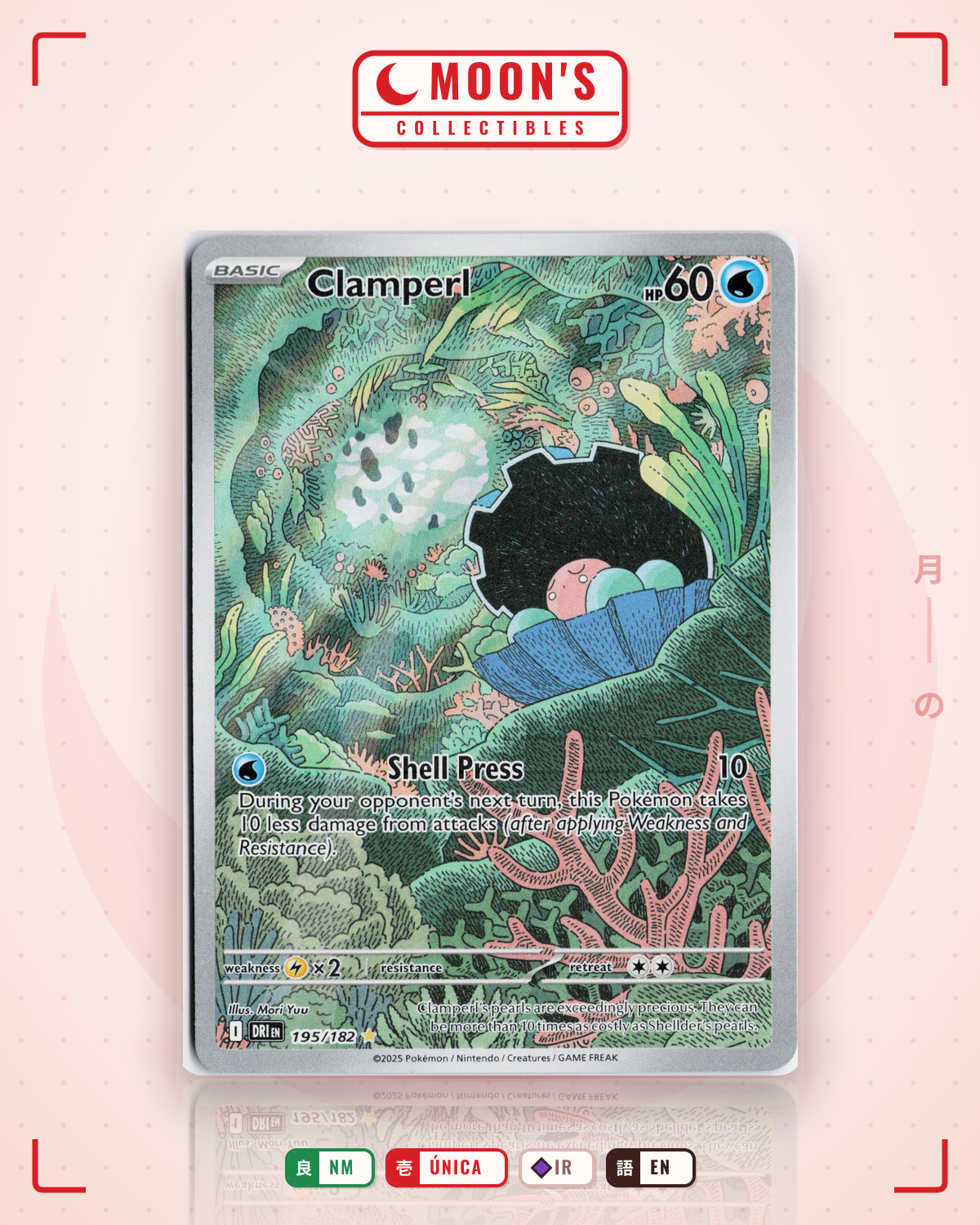 Carta Pokémon Clamperl · Destined Rivals #195/182 (NM) — pieza única en Moon's Collectibles México