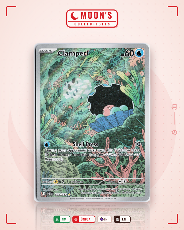 Carta Pokémon Clamperl · Destined Rivals #195/182 (NM) — pieza única en Moon's Collectibles México