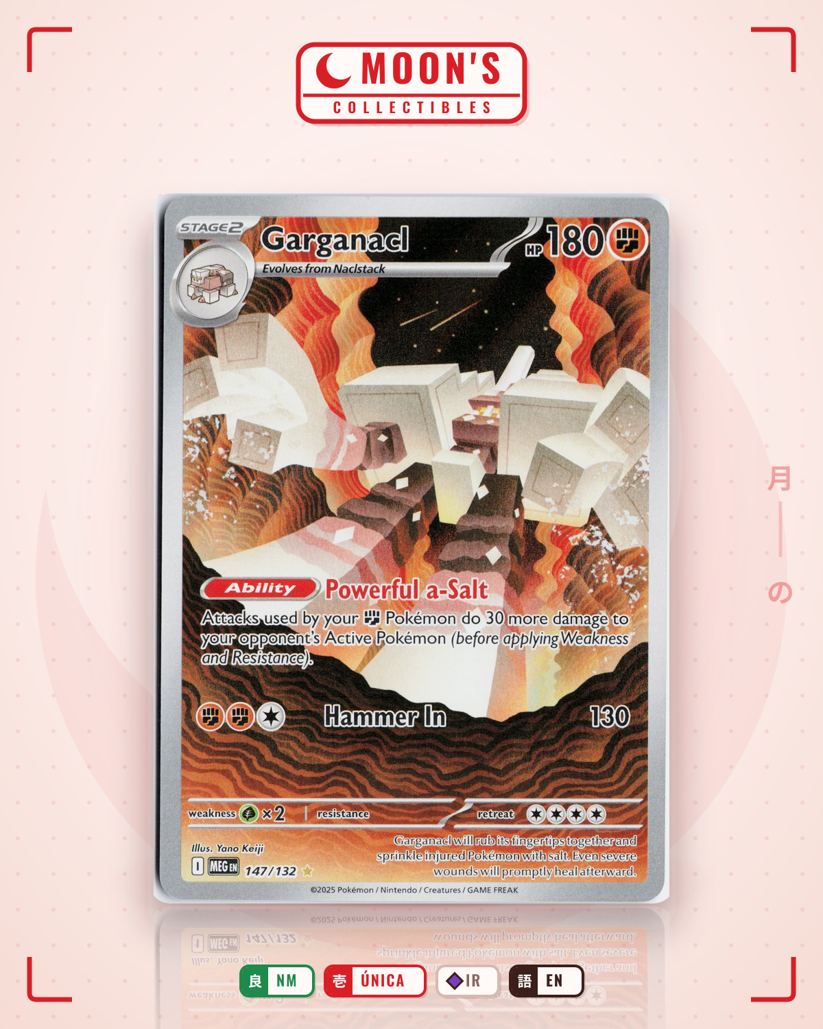 Carta Pokémon Garganacl · Mega Evolution #147/132 (NM) — pieza única en Moon's Collectibles México